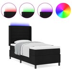 Lit Box Springs vidaXL avec matelas et LED Noir 100x200 cm Tissu