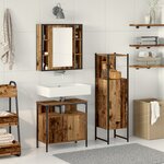 vidaXL Ensemble de meubles de salle de bain en 3 pièces Bois ancien Bois d'ingénierie