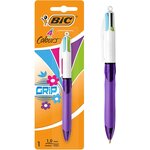 Stylo 4 colours grip fashion pointe moyenne encre fantaisie bic