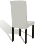 vidaXL Housses de chaise élastiques droites 6 Pièces Crème