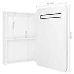 vidaXL Armoire de salle de bain à miroir LED Blanc brillant 60x11x80cm
