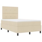 vidaXL Lit à ressort avec matelas & LED Crème 120x200 cm Tissu