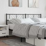vidaXL Tête de lit métal noir 180 cm