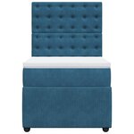 vidaXL Sommier à lattes de lit avec matelas Bleu foncé 100x200 cm
