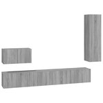 vidaXL Ensemble de meubles TV 4 Pièces Sonoma gris Bois d'ingénierie