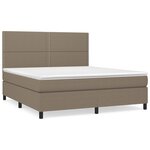 vidaXL Sommier à lattes de lit avec matelas Taupe 160x200 cm Tissu