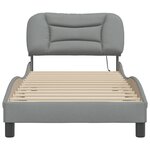 vidaXL Cadre de lit avec LED sans matelas gris clair 90x200 cm tissu