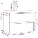vidaXL Meuble lavabo avec bassin intégré Sonoma gris Bois d'ingénierie