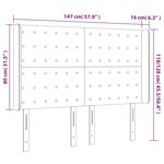 vidaXL Tête de lit à LED Noir 147x16x118/128 cm Tissu