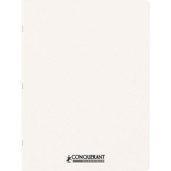 Cahier piqûre 96 pages seyès 90 g  couverture personnalisable  format 24 x 32 cm CONQUERANT