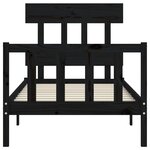 vidaXL Cadre de lit sans matelas noir 100x200 cm bois massif de pin