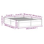 vidaXL Cadre de lit Blanc Bois massif 150x200 cm Très grand