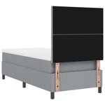 vidaXL Lit ressort avec matelas Gris clair 100x200 cm Tissu
