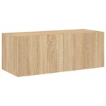 vidaXL Meuble TV mural avec lumières LED chêne sonoma 80x35x31 cm