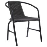 vidaXL Ensemble de jardin de 7 pièces Noir Poly Rattan