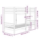 vidaXL Lit superposé sans matelas blanc 75x190 cm bois de pin massif