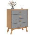 vidaXL Armoire à tiroirs OLDEN gris et marron bois de pin solide