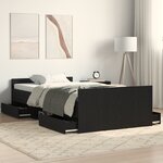 vidaXL Cadre de lit sans matelas Chêne noir 100x200 cm Bois d'ingénierie