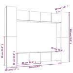 vidaXL Ensemble de meubles TV 8 Pièces Gris béton Bois d'ingénierie