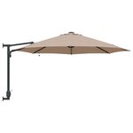 vidaXL Parasol de jardin mural avec LEDs Taupe 248 cm