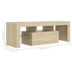 vidaXL Meuble TV avec lumières LED chêne sonoma 120x35x40 cm