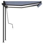 vidaXL Auvent manuel rétractable avec LED 3 5x2 5 m Bleu et blanc