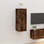 vidaXL Meuble TV mural Chêne fumé 40x34 5x100 cm