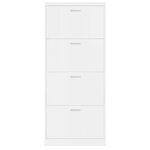 vidaXL Armoire à chaussure Blanc brillant 59x17x150 cm Bois ingénierie