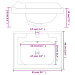 vidaXL Évier de salle de bain blanc 61x48x23cm rectangulaire céramique