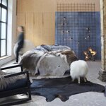 vidaXL Tapis en peau de vache véritable noir 180x220 cm