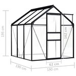vidaXL Serre Anthracite Aluminium 3 61 m²