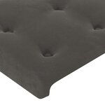 vidaXL Tête de lit à LED Gris foncé 144x5x118/128 cm Velours