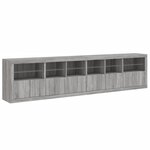 vidaXL Buffet avec lumières LED sonoma gris 283x37x67 cm