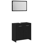 vidaXL Ensemble de meubles de salle de bain 3 pièces Chêne Noir Bois d'ingénierie