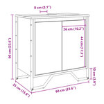 vidaXL Armoire lavabo de salle de bain chêne sonoma 60x35x60 cm