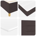 vidaXL Lit à sommier brun foncé 200 x 200 cm Tissu