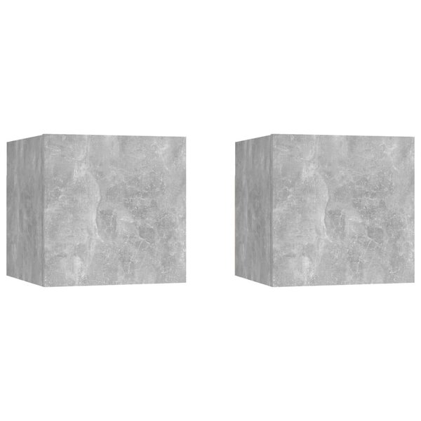 vidaXL Meubles TV muraux 2 Pièces Gris béton 30 5x30x30 cm