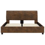 vidaXL Cadre de lit sans matelas marron similicuir daim 120x200 cm