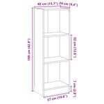 vidaXL Bibliothèque à 3 niveaux blanc brillant bois d'ingénierie