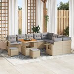 vidaXL Canapé de jardin 12 pièces beige en rotin synthétique
