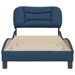 vidaXL Cadre de lit avec tête de lit Bleu 90x200 cm Tissu