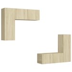 vidaXL Ensemble de meubles TV 4 Pièces Chêne sonoma Bois d'ingénierie