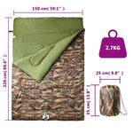 vidaXL Sac de couchage double et oreillers adultes camping 3-4 saisons