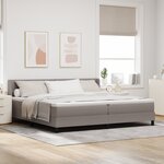 Lit Box Spring vidaXL avec Matelas Taupe 200x200 cm Tissu