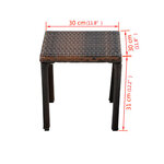 vidaXL Chaises longues avec table Résine tressée Marron