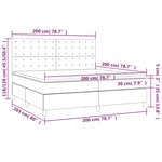 vidaXL Sommier à lattes de lit et matelas Gris foncé 200x200cm Velours