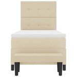 vidaXL Lit à Ressorts avec Matelas & Banc Crème 90x200 cm Tissu