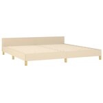 vidaXL Cadre de lit sans matelas et tête de lit crème 200x200 cm tissu