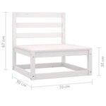 vidaXL Canapé central de jardin blanc bois de pin massif