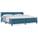 Lit avec sommier et matelas vidaXL Bleu foncé 200x200 cm Velours